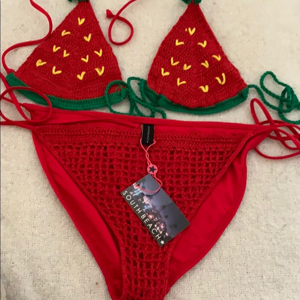 Crochet Watermelon Bikini - Brand New Never Worn -